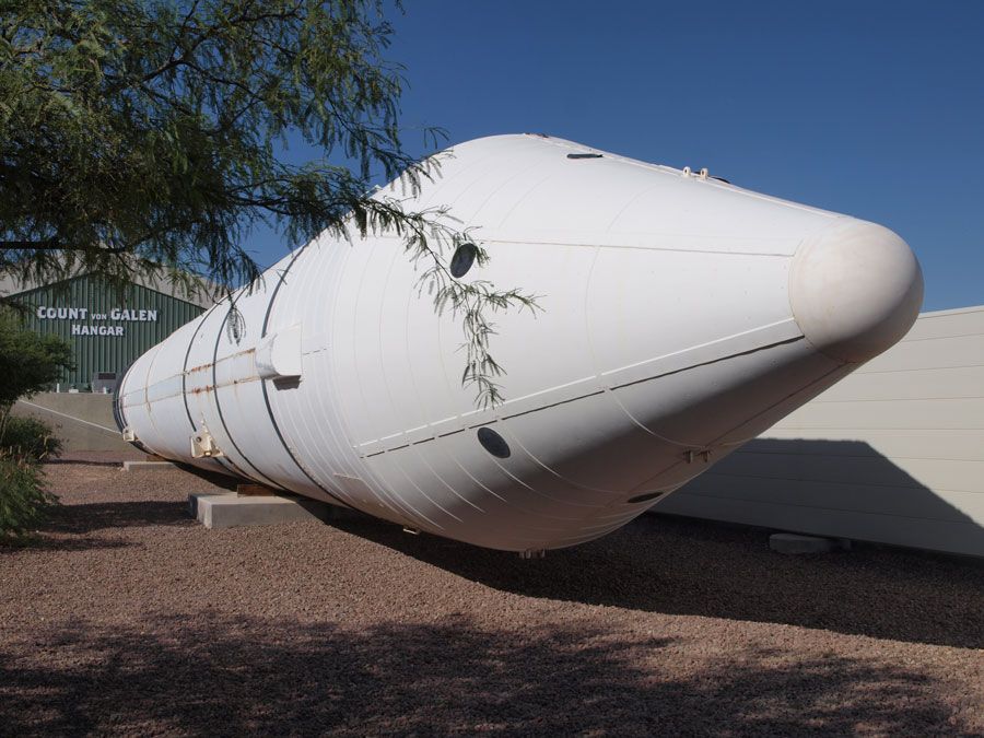 A picture of the Thiokol Space Shuttle Solid Rocket Booster